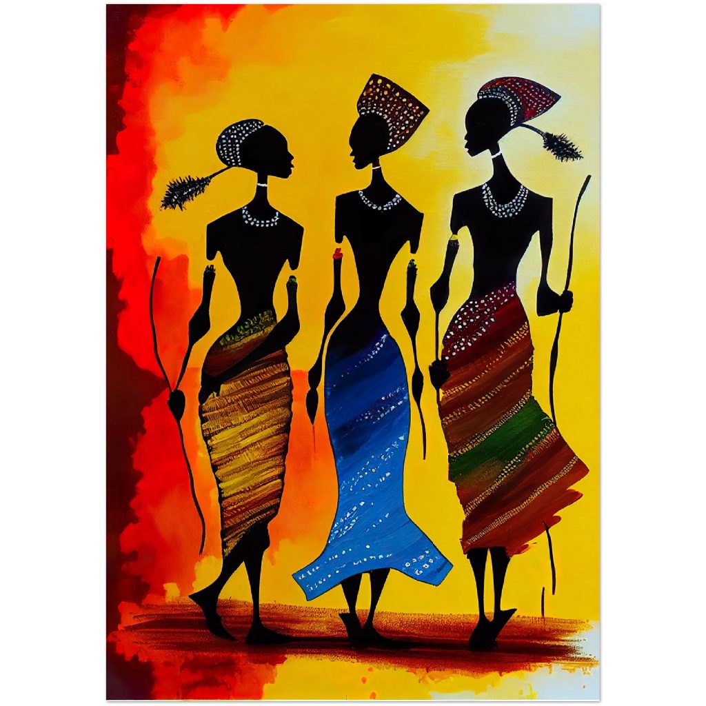 African Beauty - African Tribal Art Painting
