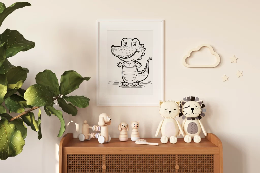 Cute Crocodile Nursery Print