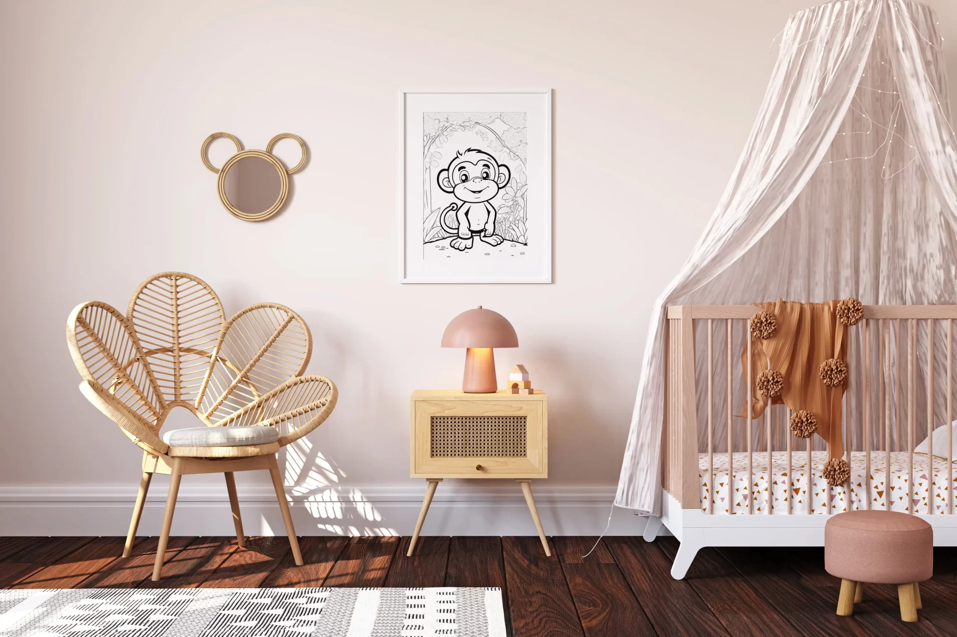 Little Monkey Nursery Poster