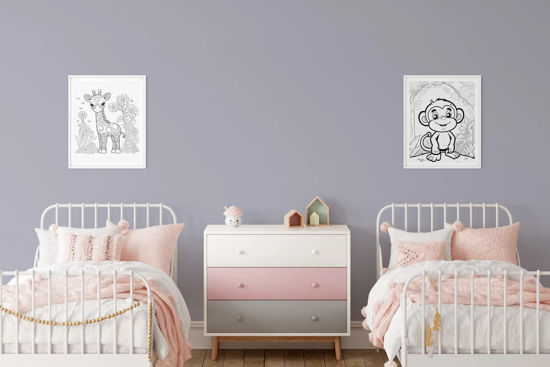 Wall Print Little Monkey for kids room