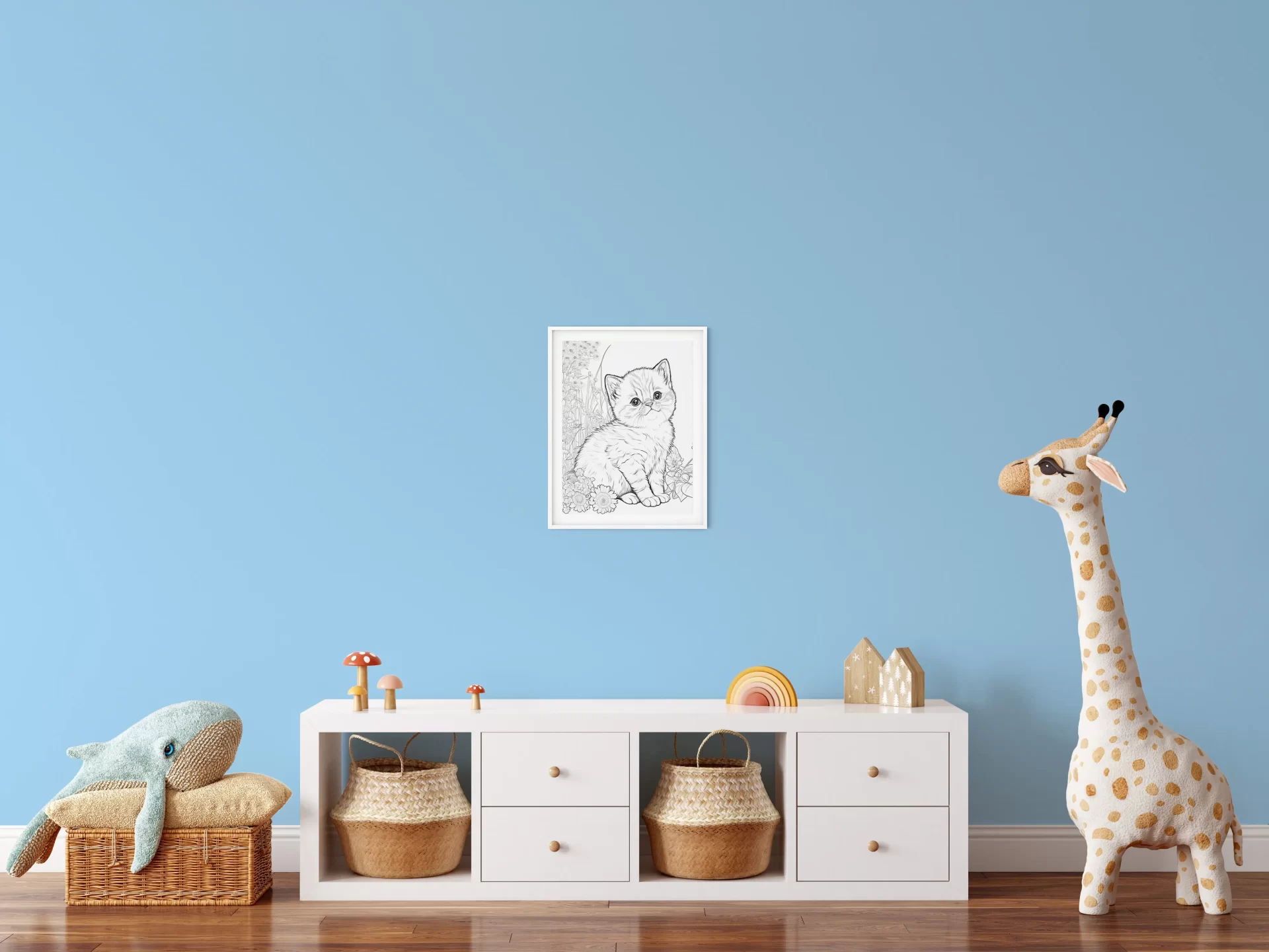 wall print cat for kids room