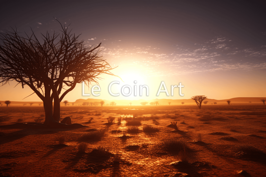 African Desert at Sunset Photography