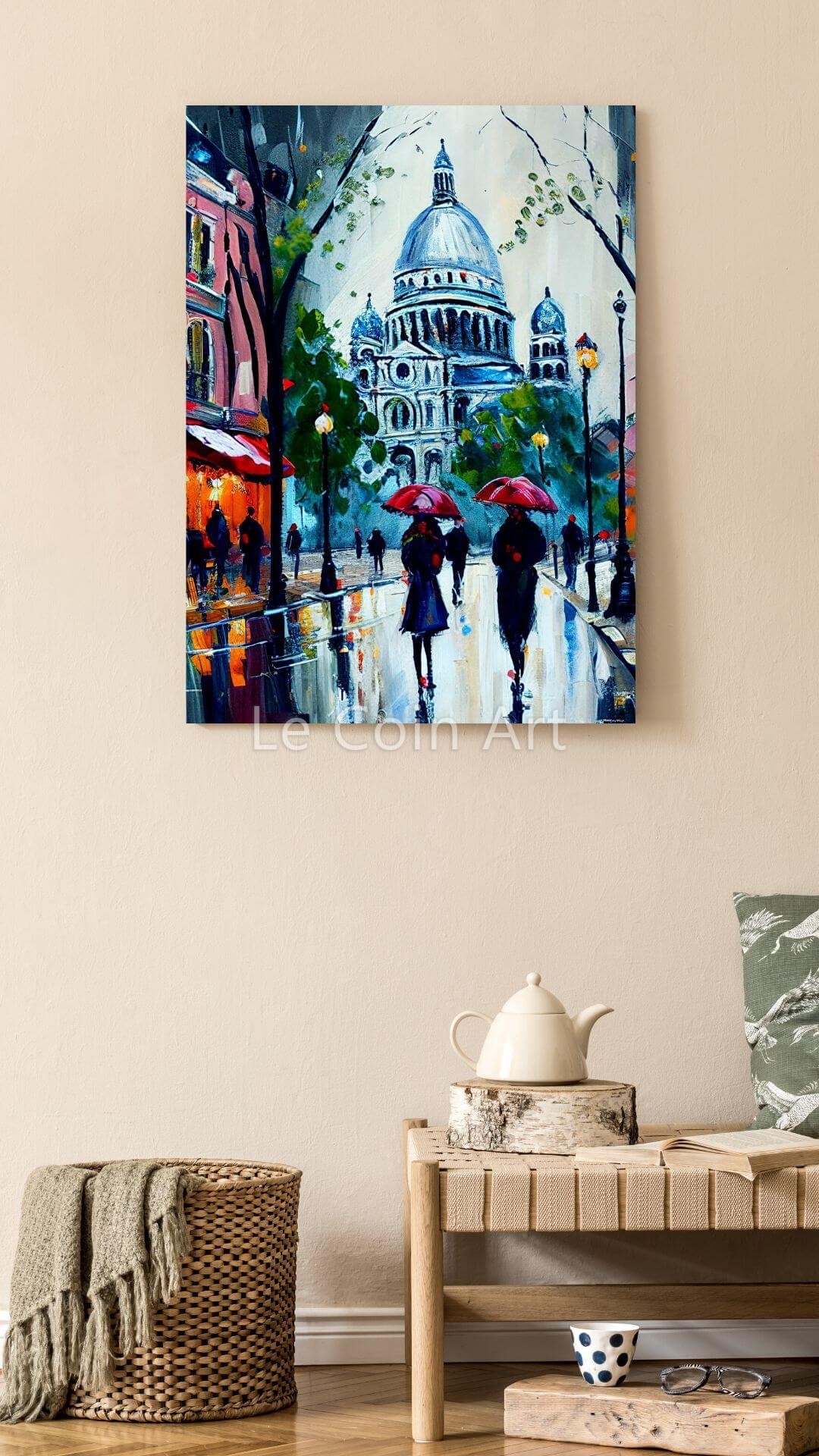 Couple walk in Montmartre - fine art