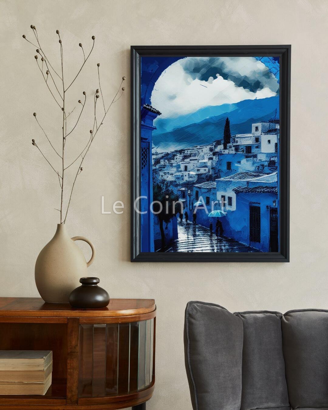 A rainy day in Chefchaouen – Oil Painting