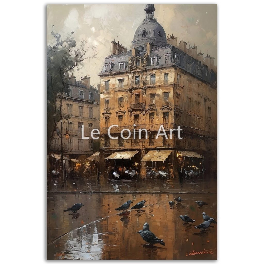 the Doves of Paris - Oil painting