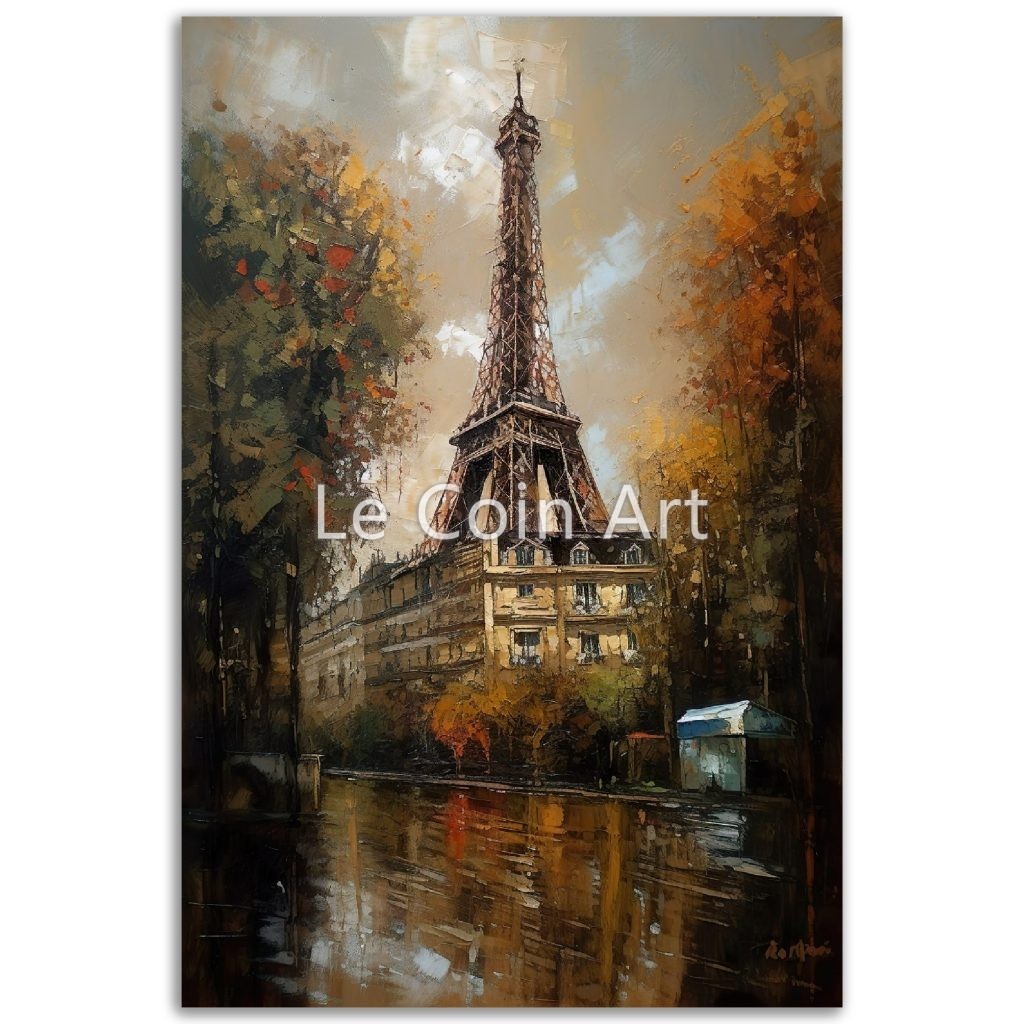 View of the Eiffel Tower  Oil painting