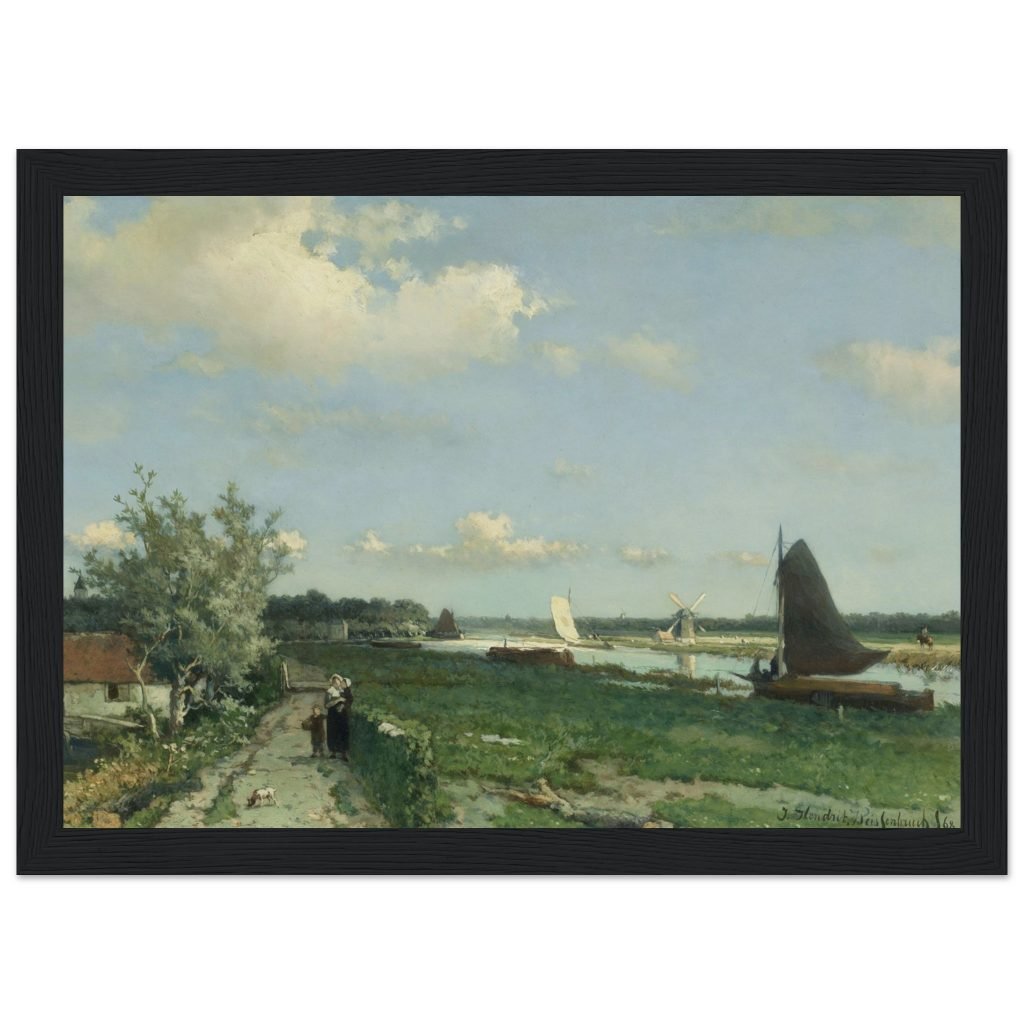 View near the Geest Bridge, by Johan Hendrik Weissenbruch