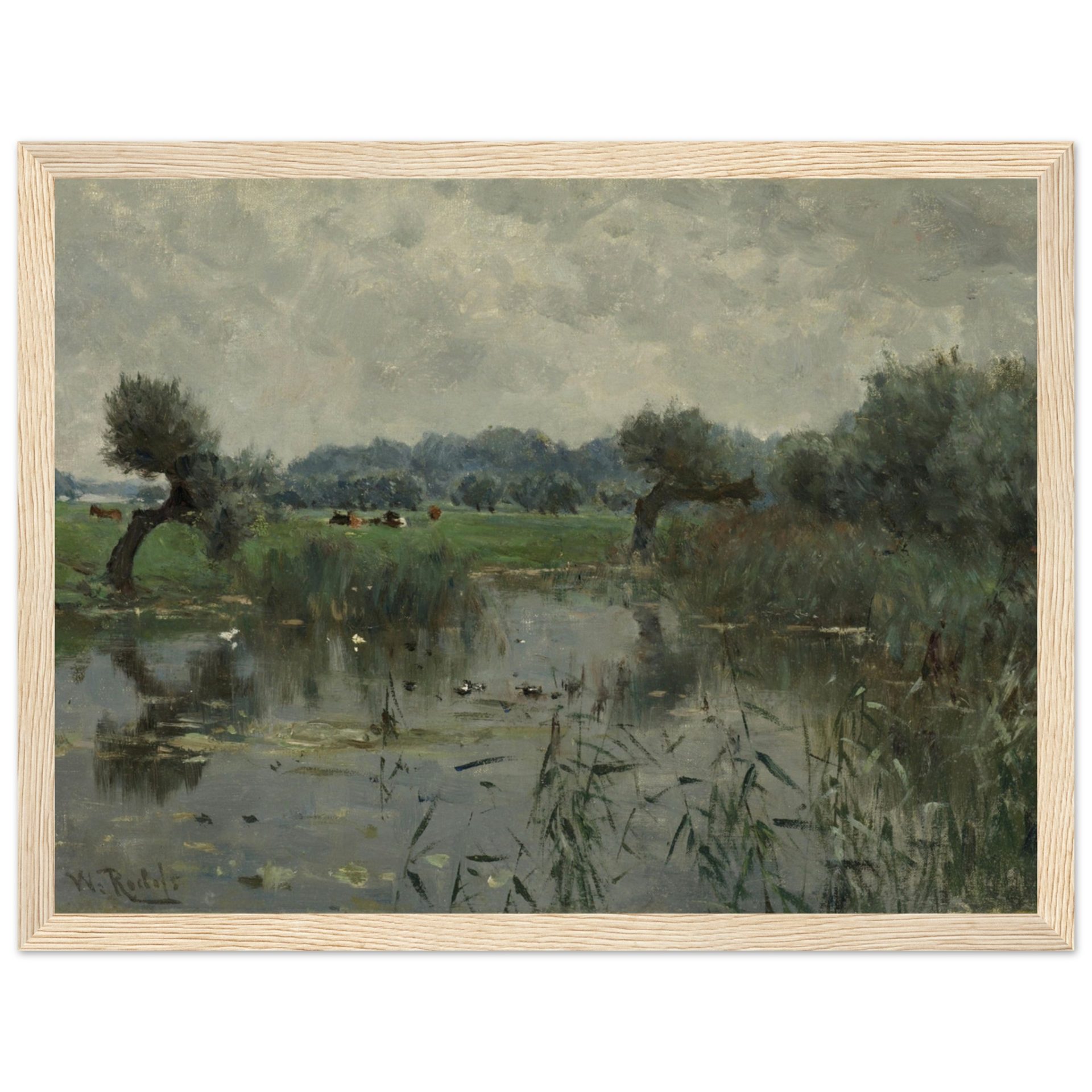 Water Meadows on the River IJssel by Willem Roelofs 1st
