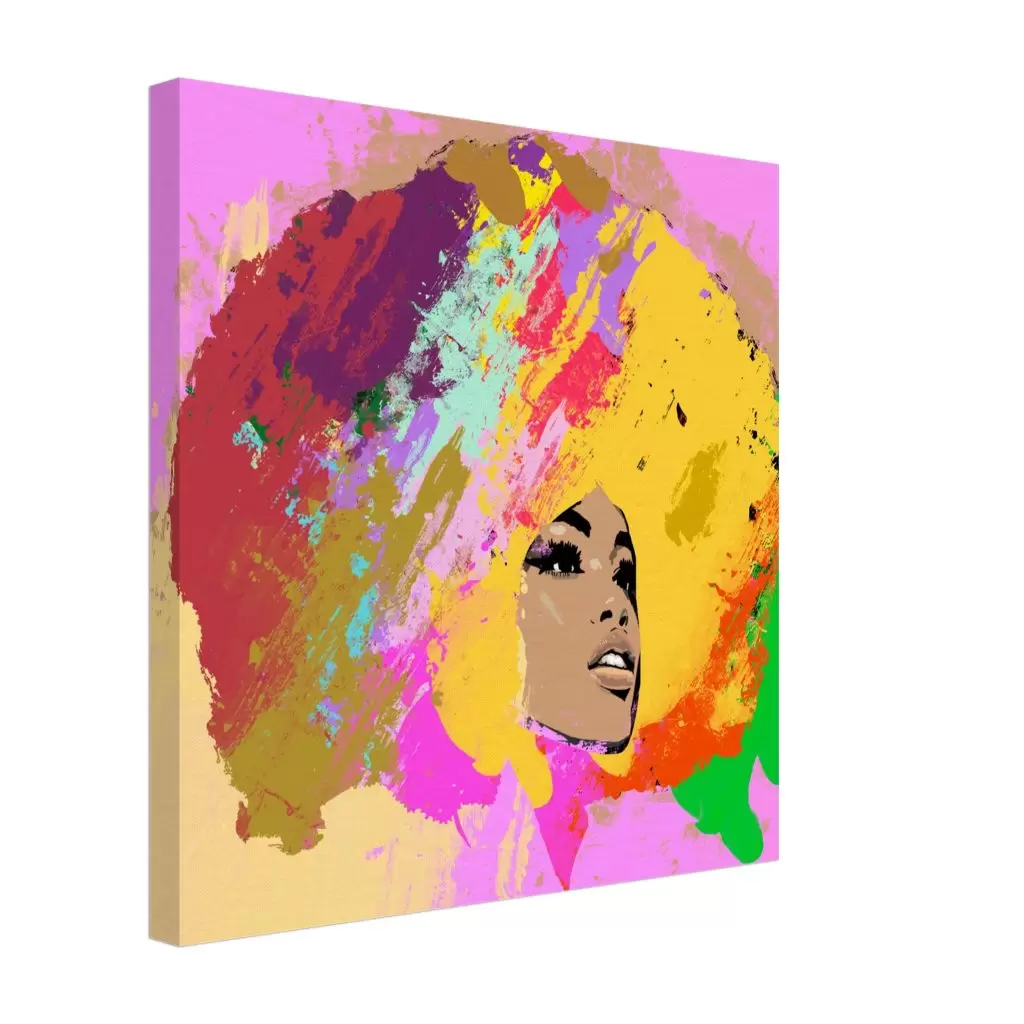 Pink Afro Girl 6 African Modern Wall art